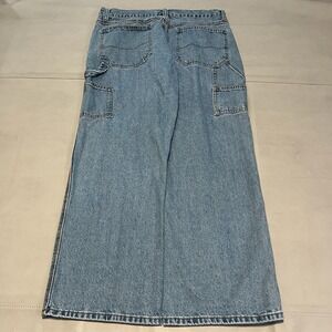 Faded Glory Men 36x30 Carpenter Jean Denim Light Wash Wide Baggy Flare Pant-3318